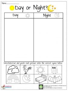 Day And Night Worksheet – Preschoolplanet