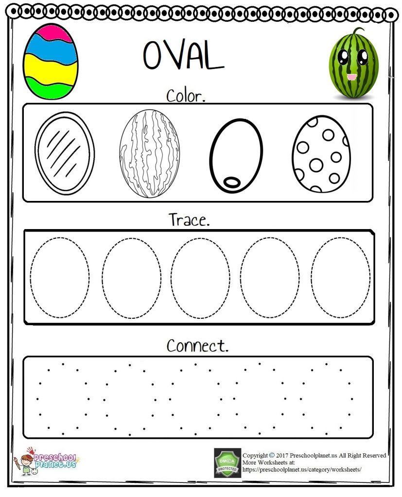 shape oval worksheet