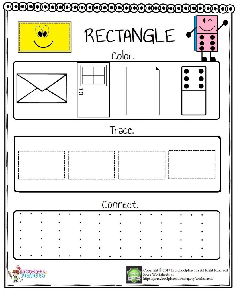 Rectangle Worksheet – Preschoolplanet
