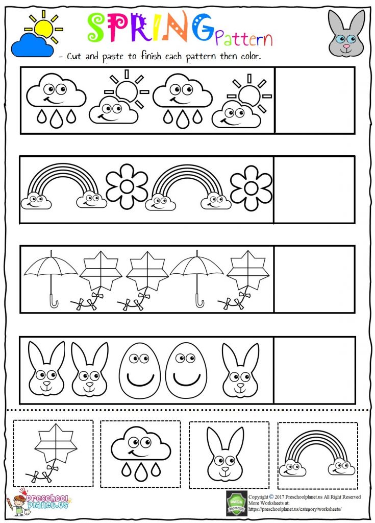 spring kindergarten worksheets