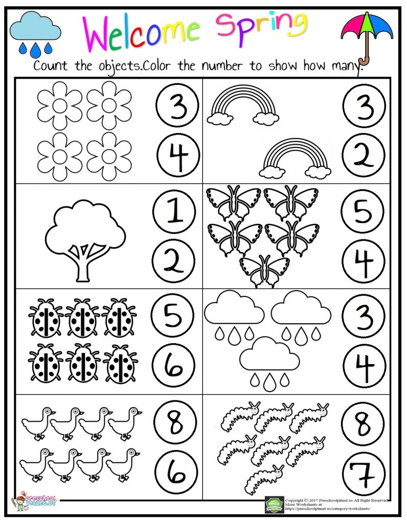 Counting Worksheet For Kindergarten