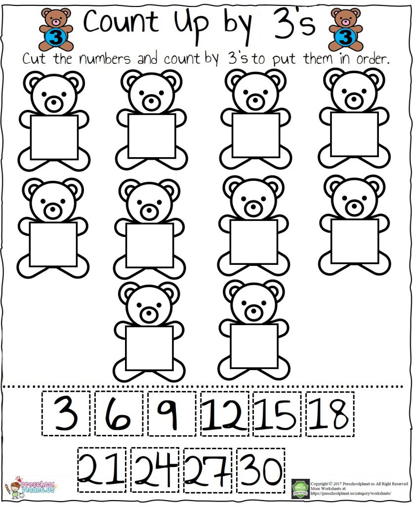 Skip Counting By 3’s Worksheet