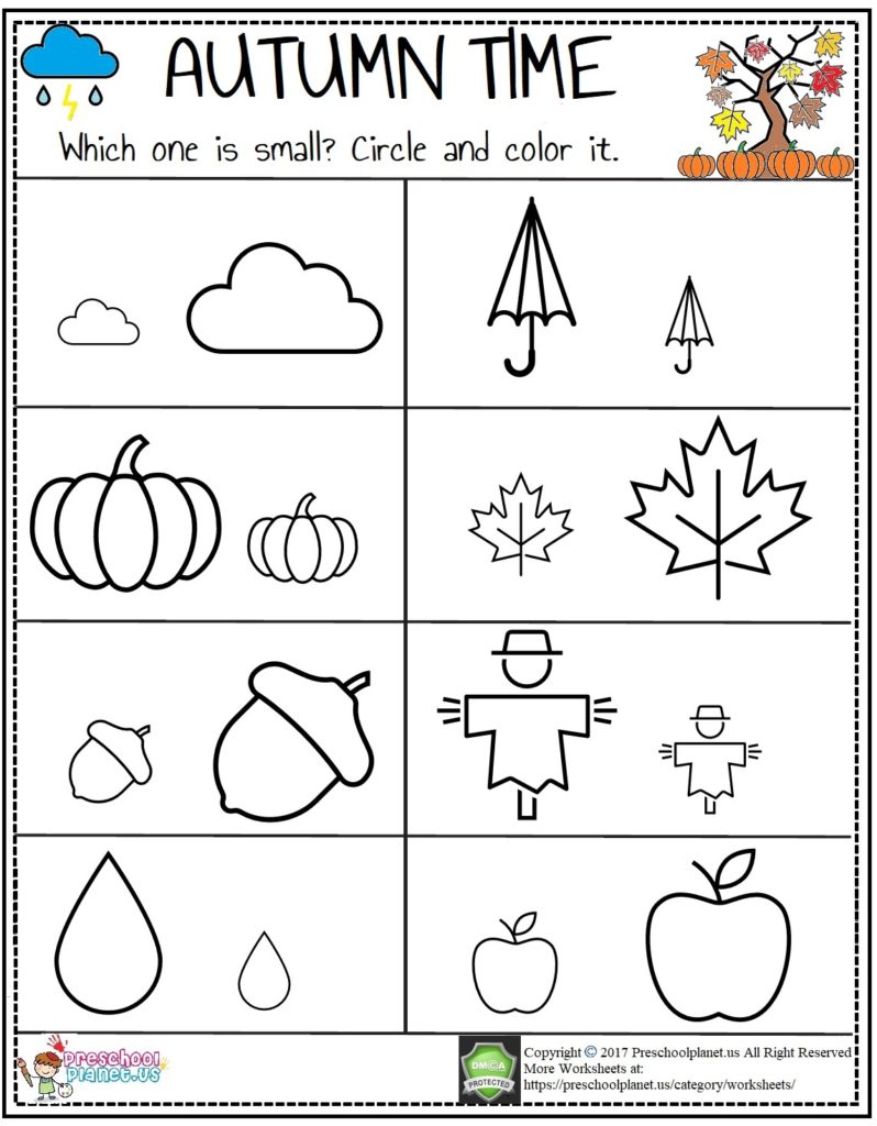 Autumn Worksheet For Kids – Preschoolplanet