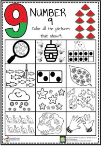 Practicing Number Nine – Preschoolplanet