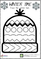 Winter Hat Tracing Worksheet – Preschoolplanet